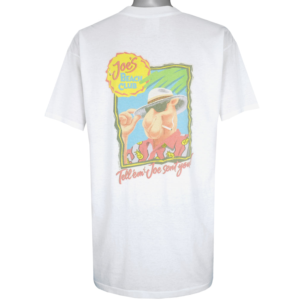 Vintage (Silkworm) - White Joes Beach Club T-Shirt 1990s X-Large Vintage Retro