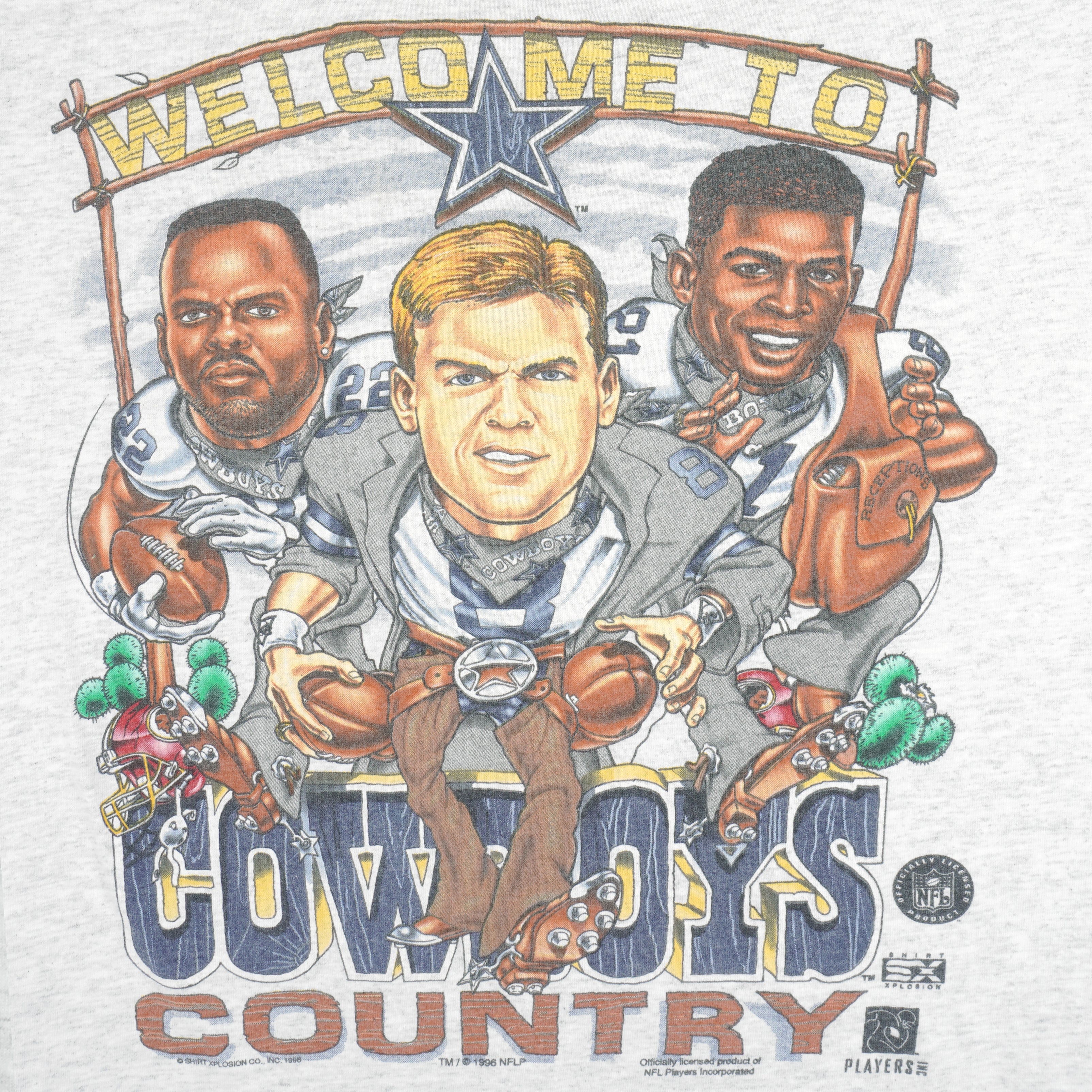 NFL (Delta) - Dallas Cowboys Spell-Out T-Shirt 1996 Large Vintage Retro Football