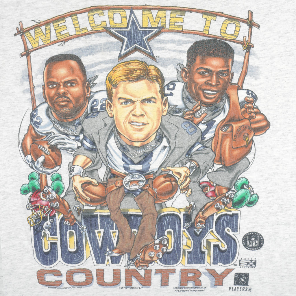 NFL (Delta) - Dallas Cowboys Spell-Out T-Shirt 1996 Large Vintage Retro Football
