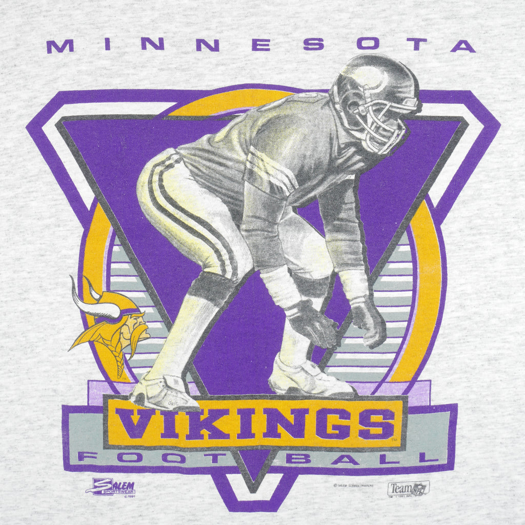 NFL (Salem) - Minnesota Vikings Spell-Out T-Shirt 1991 X-Large Vintage Retro Football