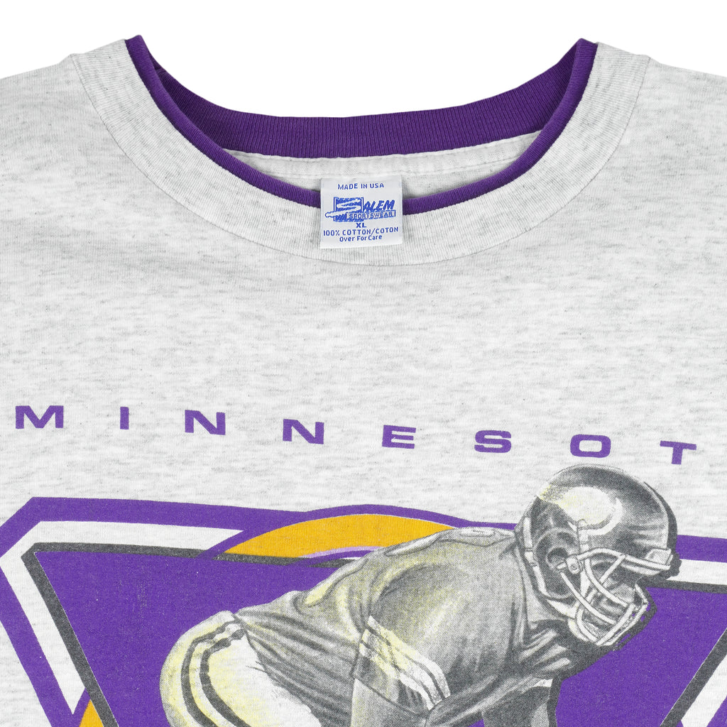 NFL (Salem) - Minnesota Vikings Spell-Out T-Shirt 1991 X-Large Vintage Retro Football