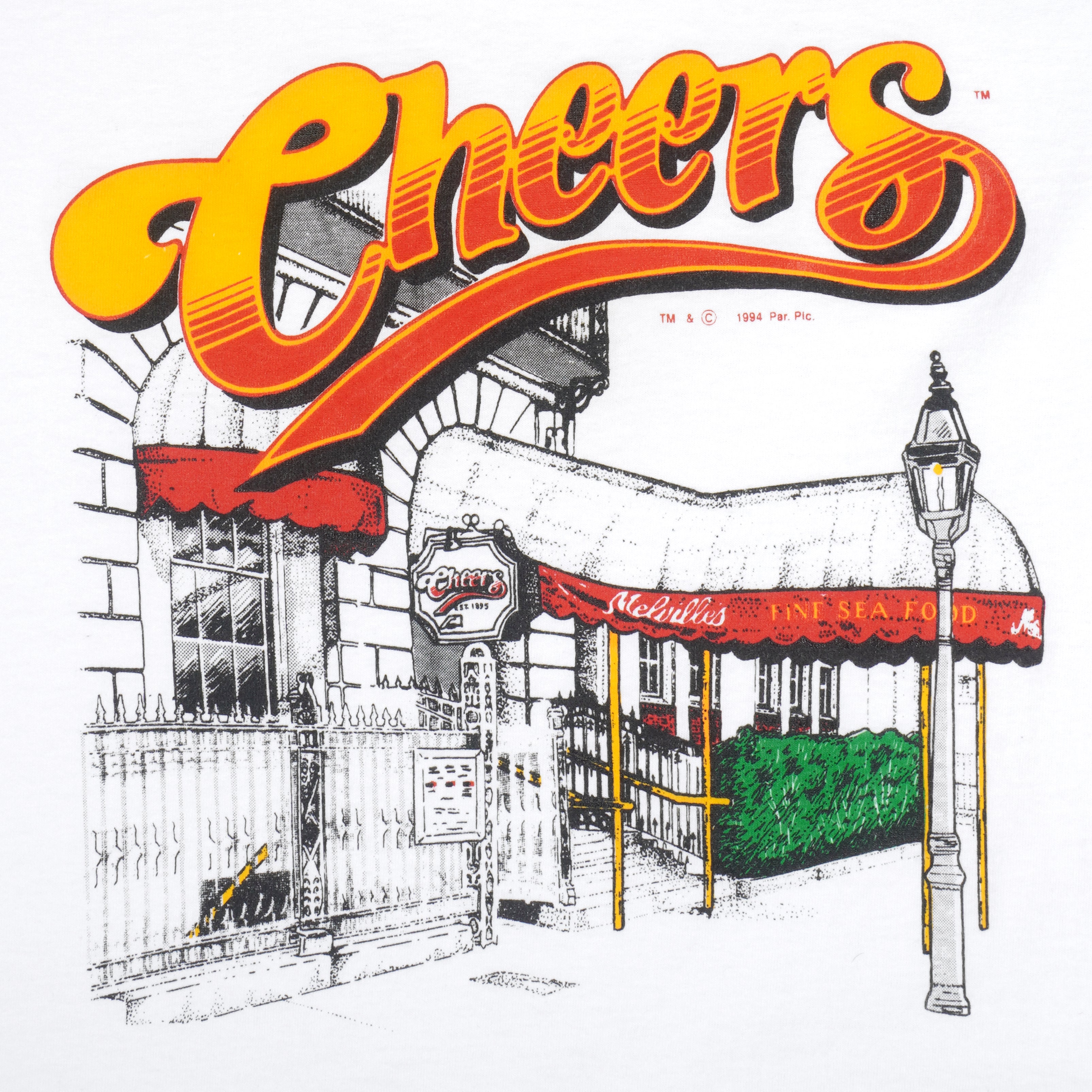 Vintage - White Cheers Boston T-Shirt 1994 Large Vintage Retro