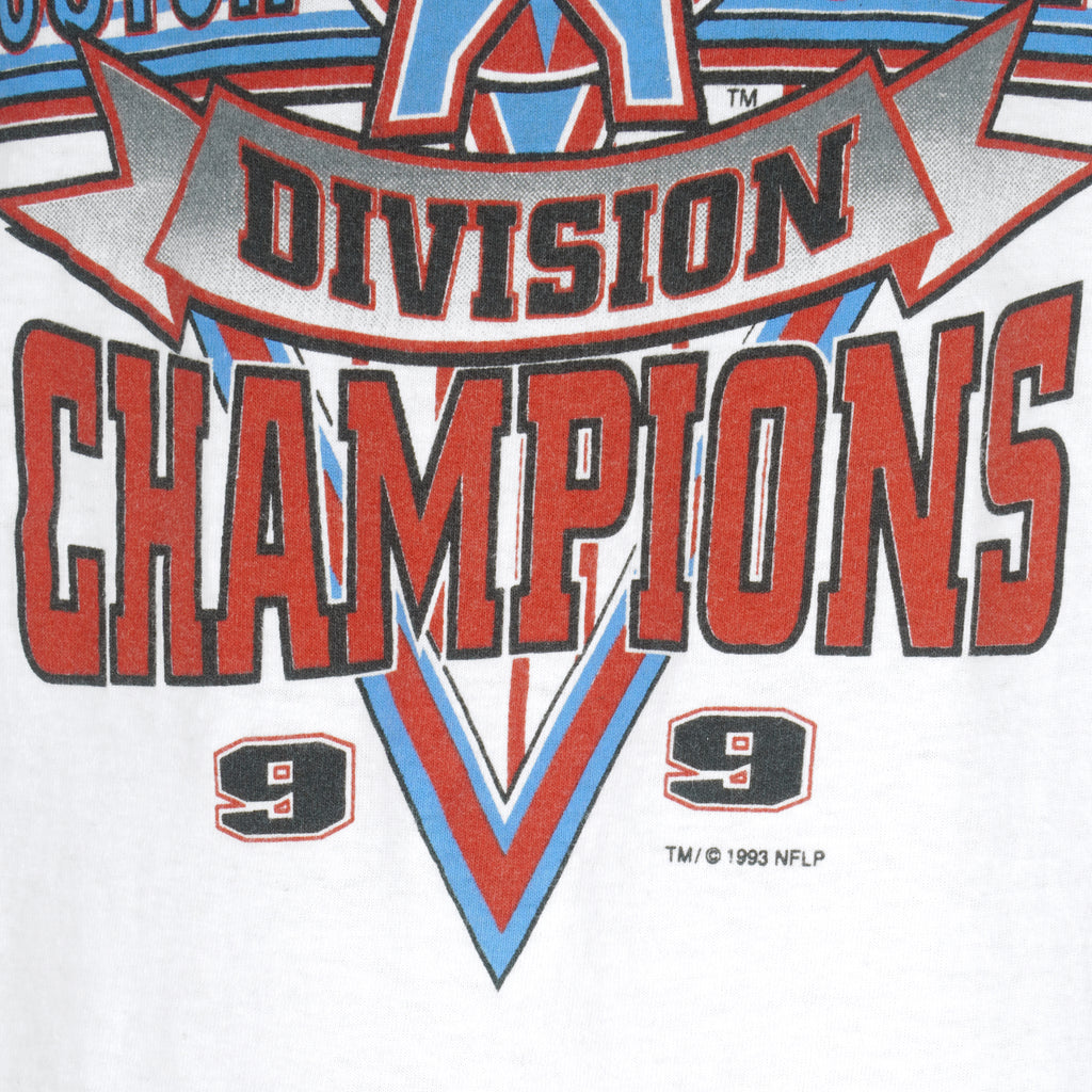NFL (Belton) - Houston Oilers, AFC Champions Spell-Out T-Shirt 1993 Large Vintage Retro Football