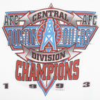 NFL (Belton) - Houston Oilers, AFC Champions Spell-Out T-Shirt 1993 Large Vintage Retro Football