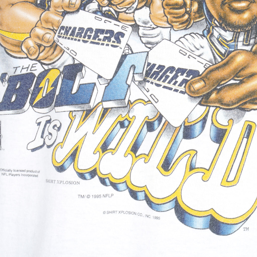 NFL - San Diego Chargers Big Logo T-Shirt 1995 X-Large Vintage Retro Football