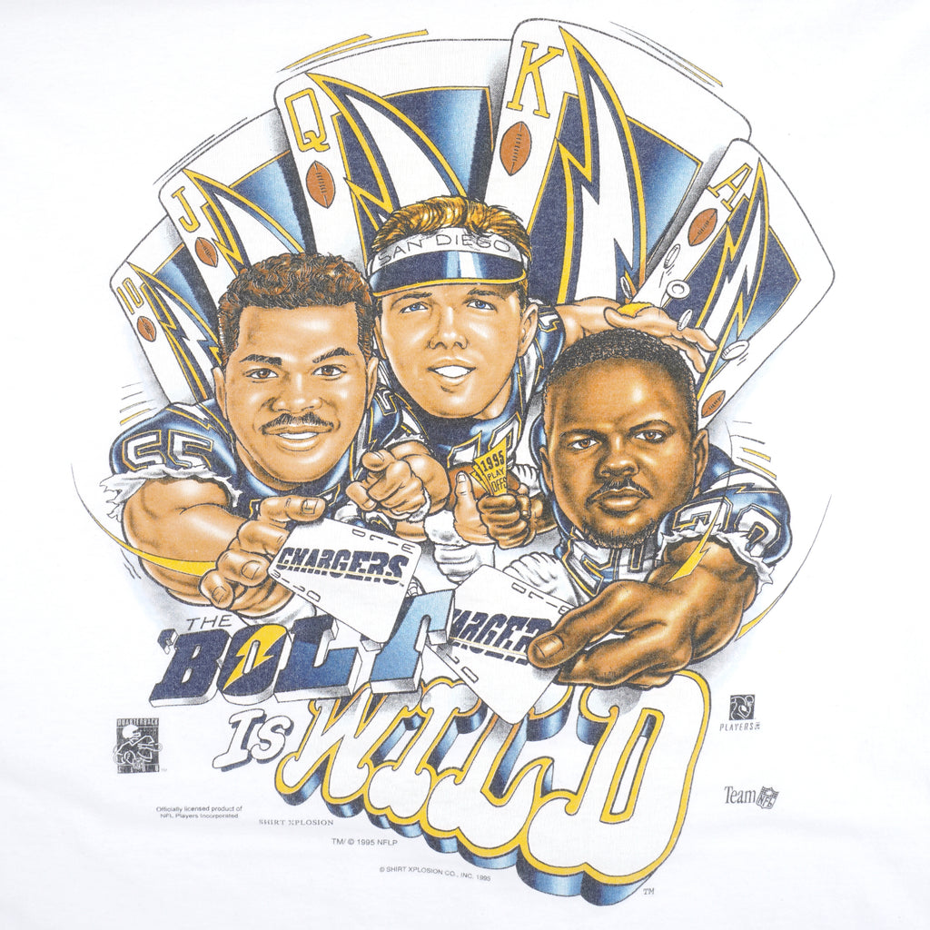 NFL - San Diego Chargers Big Logo T-Shirt 1995 X-Large Vintage Retro Football