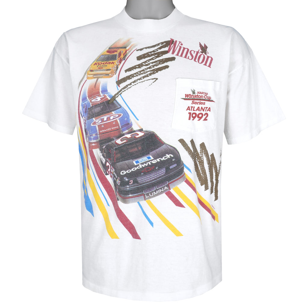 NASCAR - White Winston Cup Series T-Shirt 1992 X-Large Vintage Retro