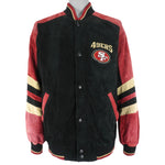 NFL - San Francisco 49ers Zip-Up & Button Suede Jacket 1990s X-Large Vintage Retro Football