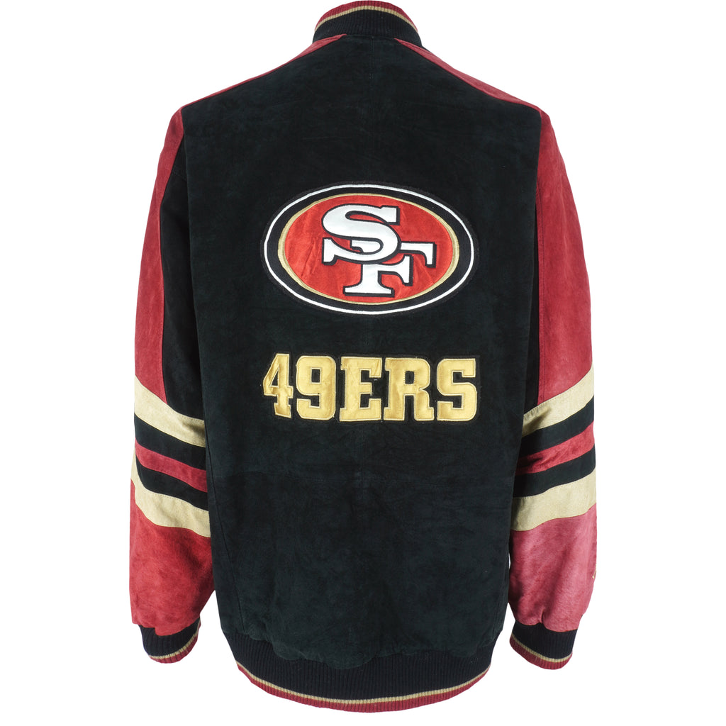 NFL - San Francisco 49ers Zip-Up & Button Suede Jacket 1990s X-Large Vintage Retro Football