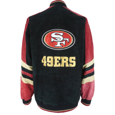 NFL (G-III) - San Francisco 49ers Zip-Up & Button Suede Jacket 1990s X-Large