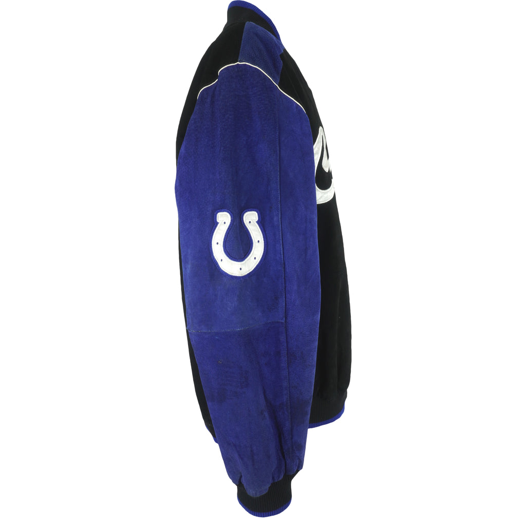 NFL - Indianapolis Colts Embroidered Suede Jacket 1990s XX-Large Vintage Retro Football