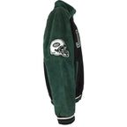 NFL - New York Jets Zip-Up Suede Jacket 1990s Large Vintage Retro Football