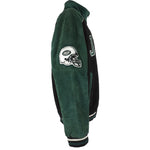 NFL - New York Jets Zip-Up Suede Jacket 1990s Large Vintage Retro Football