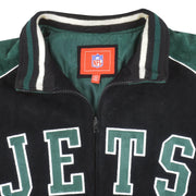 NFL - New York Jets Zip-Up Suede Jacket 1990s Large Vintage Retro Football