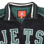NFL - New York Jets Zip-Up Suede Jacket 1990s Large Vintage Retro Football
