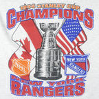 NHL - Grey New York Rangers, Stanley Cup Champions T-Shirt 1990s Large Vintage Retro Hockey