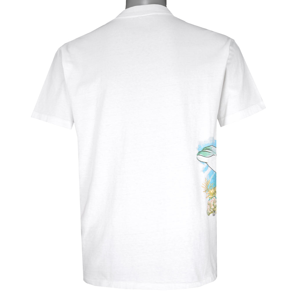 Vintage (Oneita) - White Sea World T-Shirt 1990s Large Vintage Retro