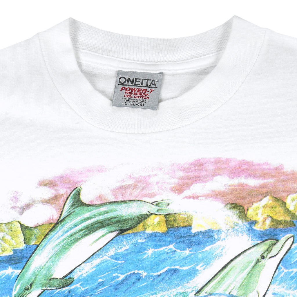 Vintage (Oneita) - White Sea World T-Shirt 1990s Large Vintage Retro