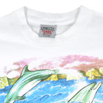 Vintage (Oneita) - White Sea World T-Shirt 1990s Large Vintage Retro