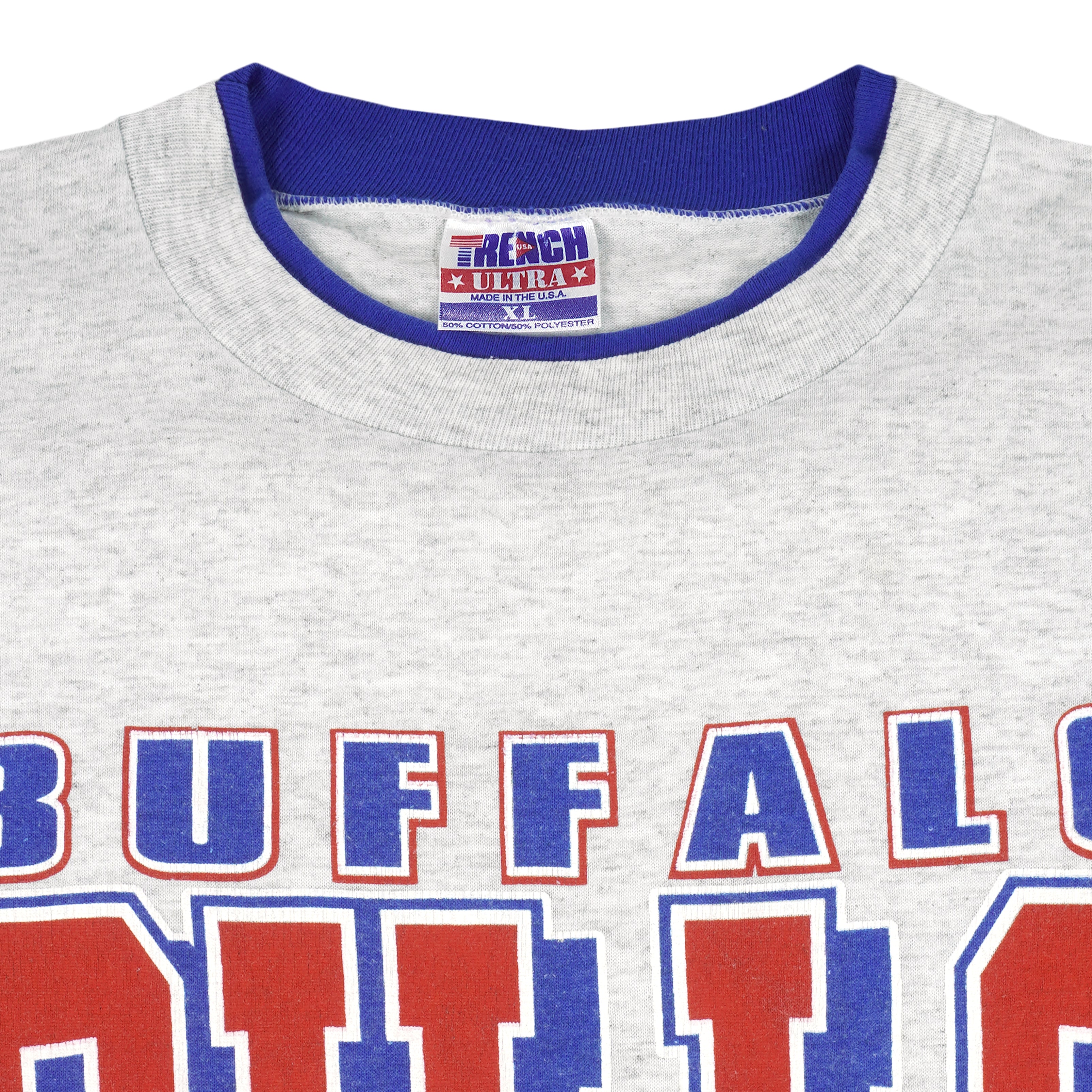 NFL (Trench) - Buffalo Bills Big Spell-Out T-Shirt 1990s X-Large Vintage Retro Football