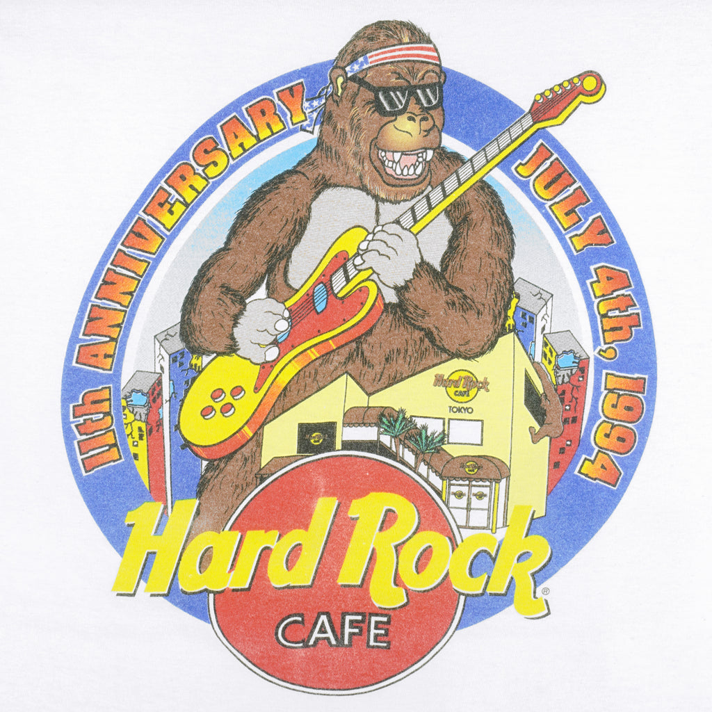 Vintage (Hanes) - Hard Rock Cafe 11th Anniversary, Tokyo T-Shirt 1994 Large Vintage Retro