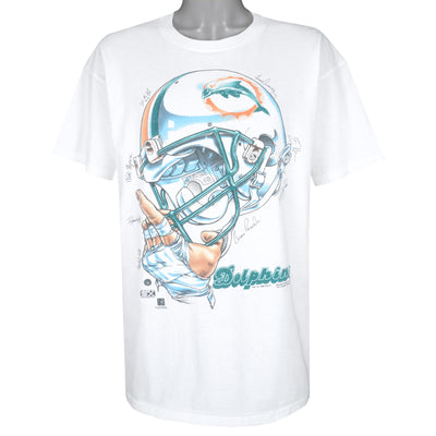 NFL (Delta) - Miami Dolphins Helmet Signatures T-Shirt 1996 X-Large