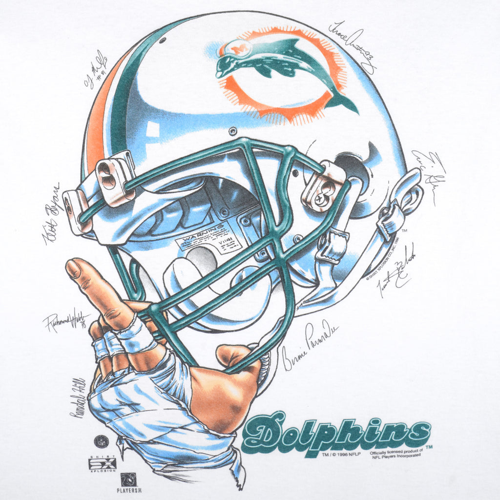 NFL (Delta) - Miami Dolphins Big logo T-Shirt 1996 X-Large Vintage Retro Football