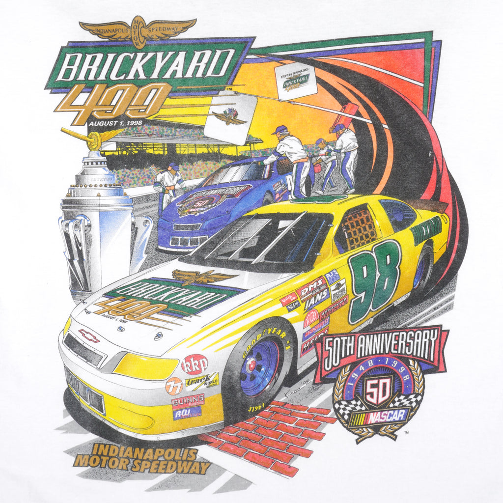 NASCAR (Jerzees) - Ernie #36, Brickyard 400 T-Shirt 1998 X-Large Vintage Retro
