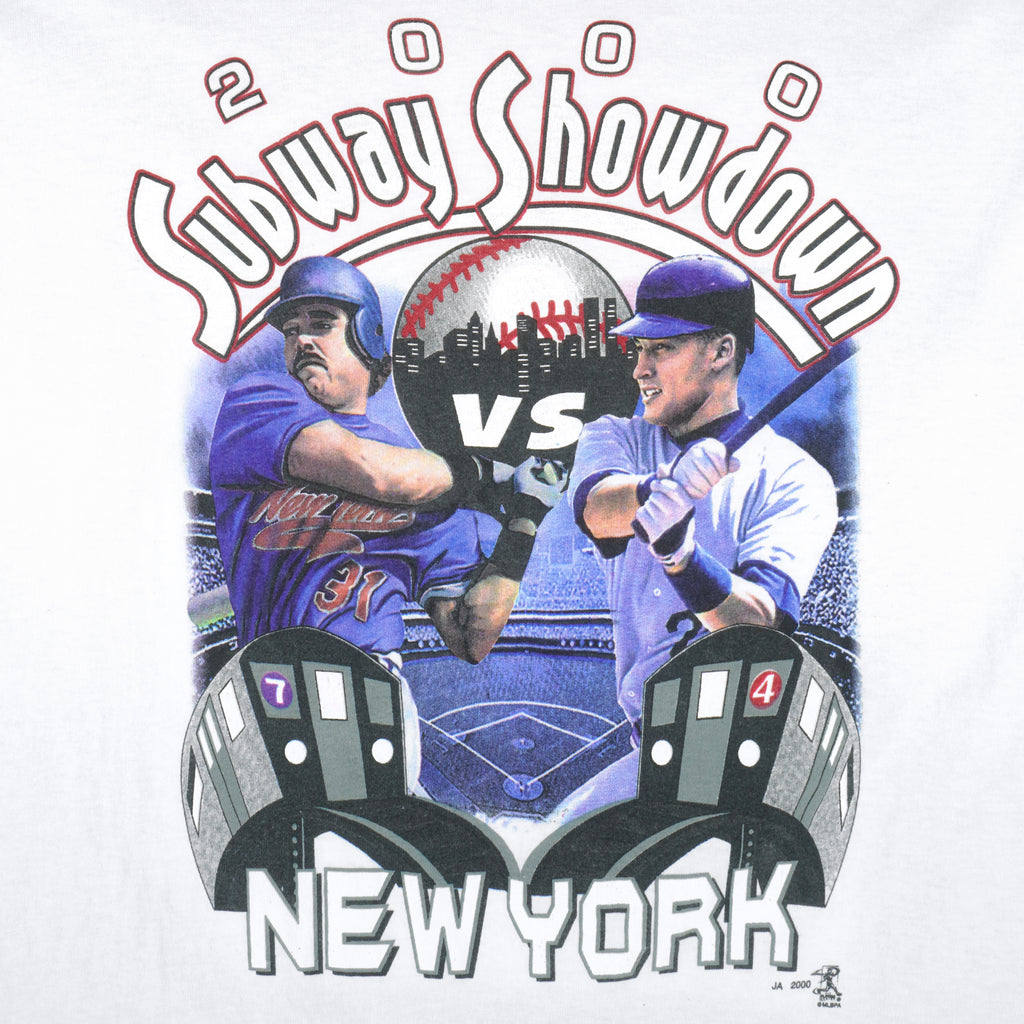 MLB - New York Yankees, Subway Shadown T-Shirt 2000 X-Large Vintage Retro Baseball
