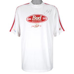 NASCAR - White Dale Jr. No. 8 Budweiser T-Shirt 1990s Large