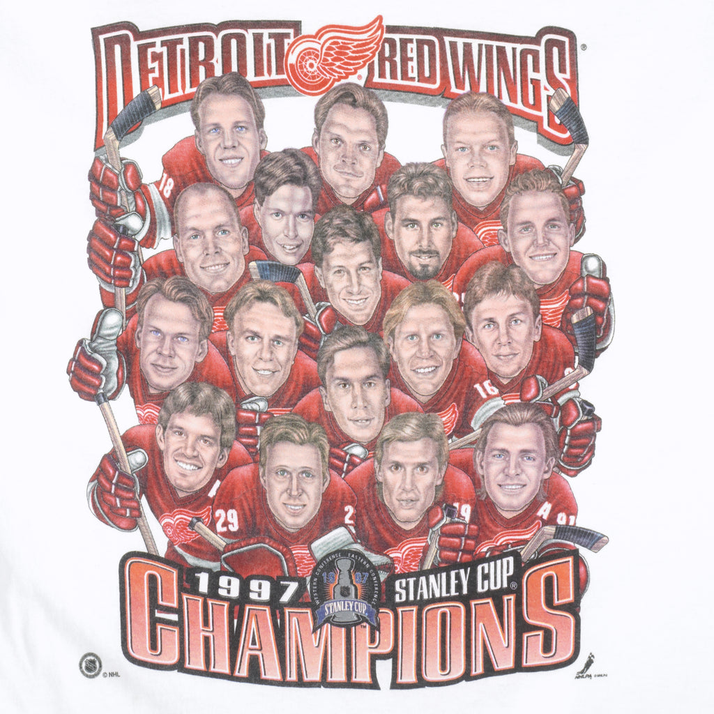 NHL (Pro Player) - Detroit Red Wings, Stanley Cup T-Shirt 1997 X-Large Vintage Retro Hockey