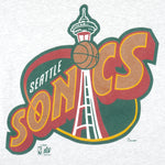 NBA (Salem) - Seattle Sonics Big Logo T-Shirt 1994 X-Large Vintage Retro Basketball
