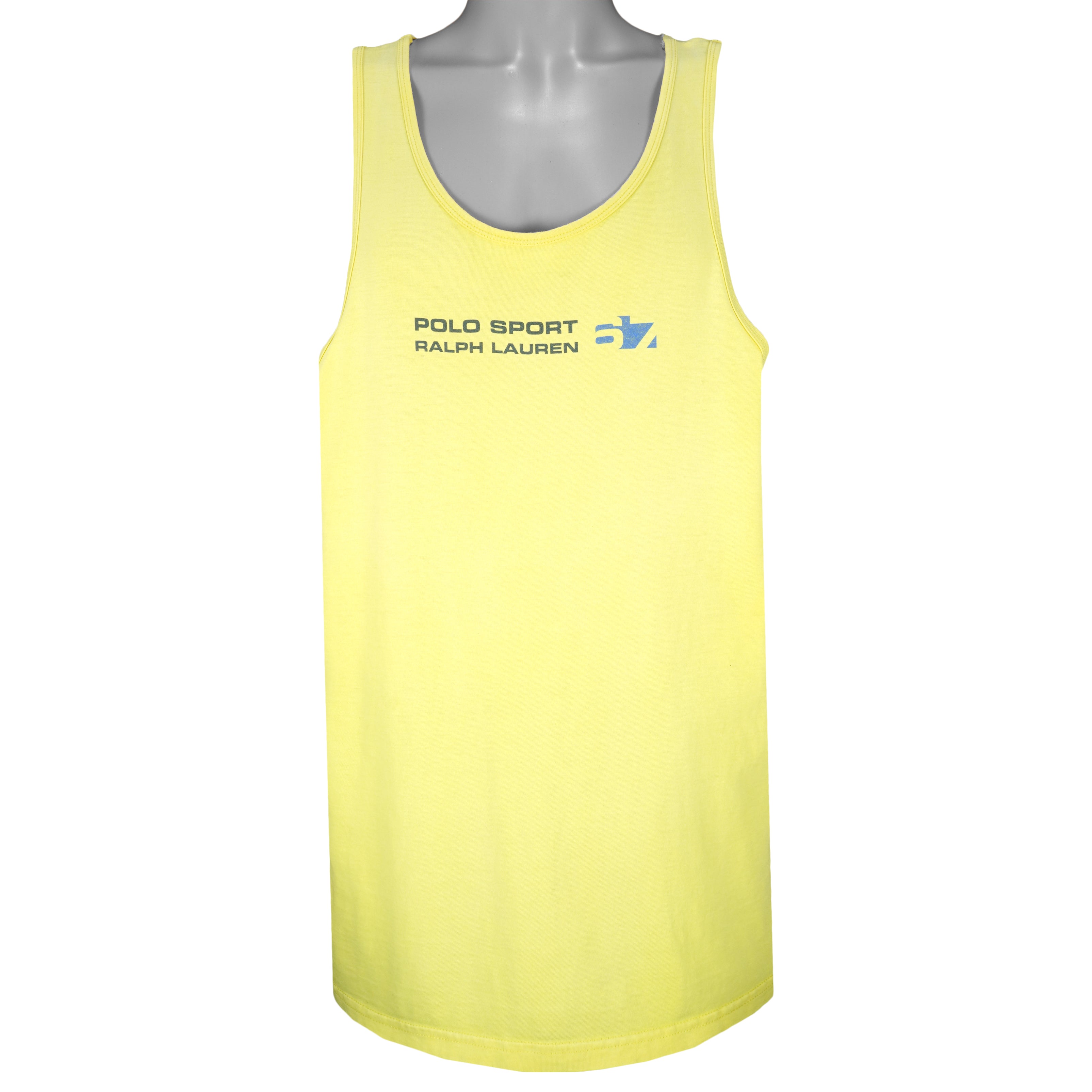 Ralph Lauren - Yellow Polo Sport Sleeveless T-Shirt 1990s Large Vintage Retro