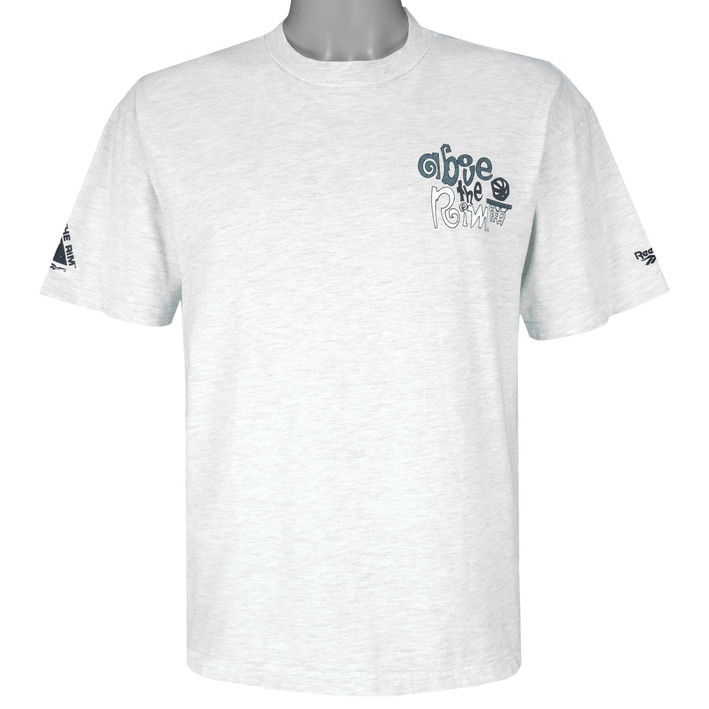 Reebok - Grey Above The Rim T-Shirt 1990s Large Vintage Retro