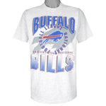 NFL - Grey Buffalo Bills Big Spell-Out T-Shirt 1992 X-Large Vintage Retro Football