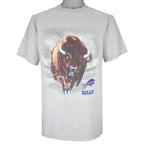 NFL - Grey Buffalo Bills Big Logo T-Shirt 2001 Medium Vintage Retro Football