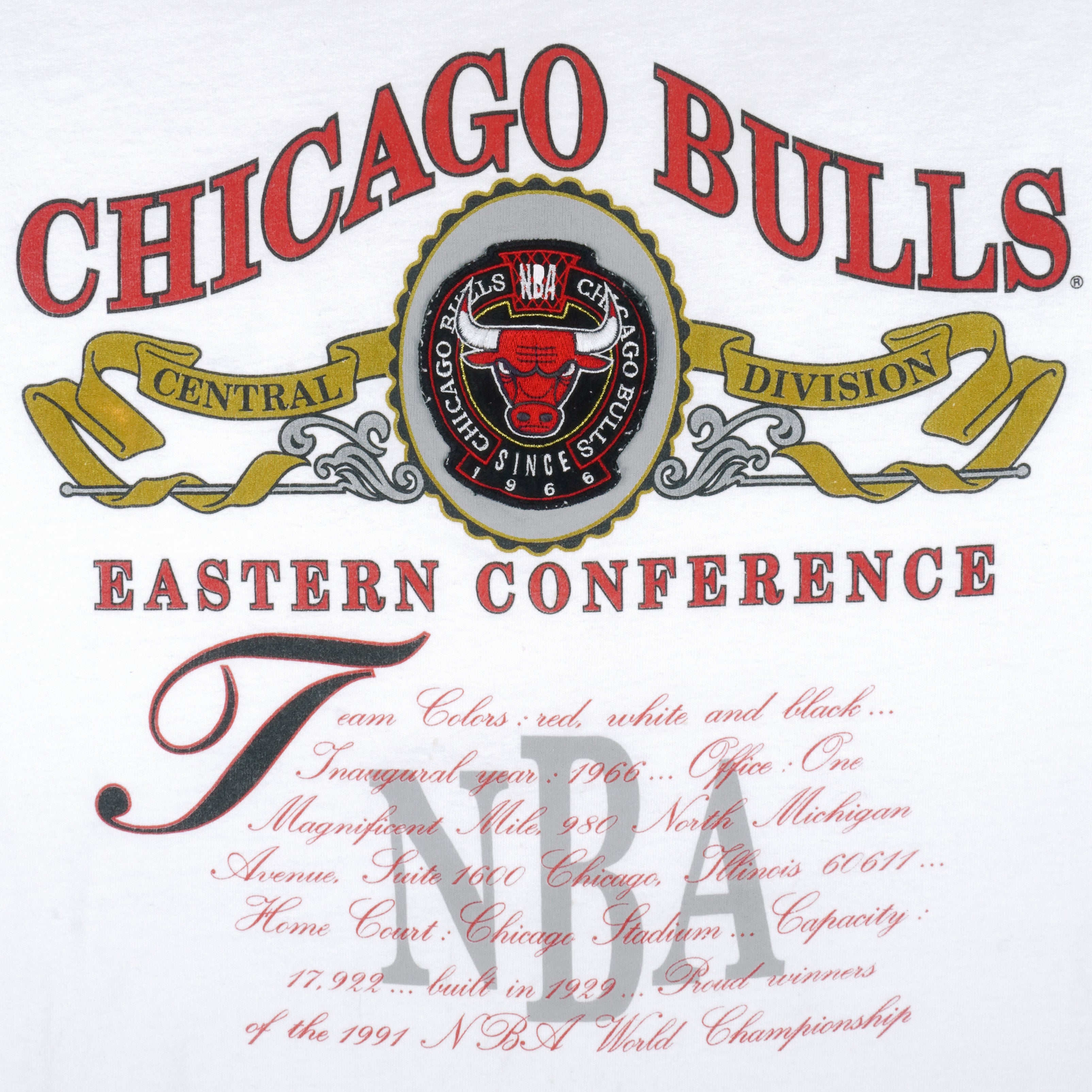 NBA (Nutmeg) - Chicago Bulls NBA World Champions T-Shirt 1990s X-Large Vintage Retro Basketball