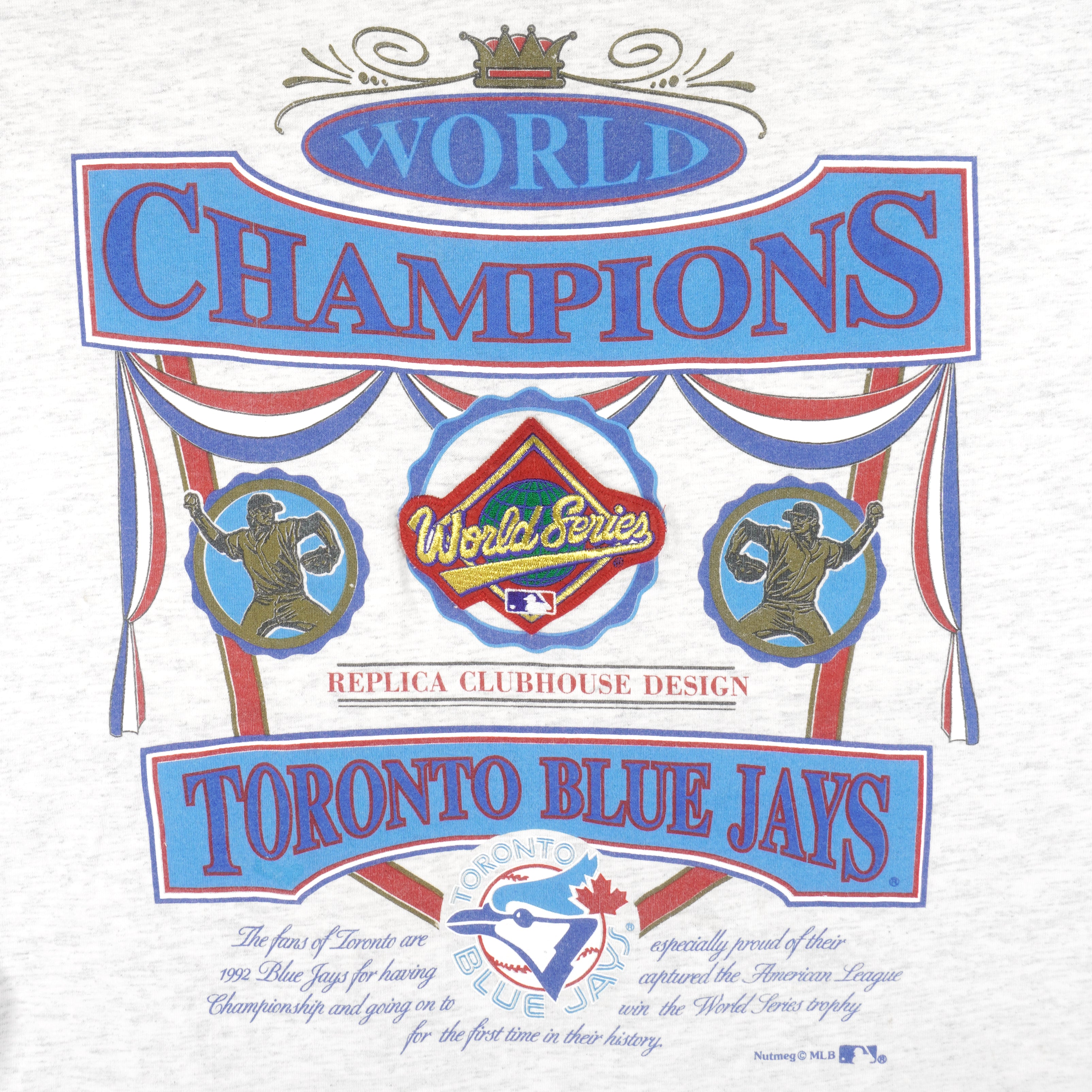 Vintage MLB (Nutmeg) - Toronto Blue Jays, World Series Champs T-shirt 1990s  X-Large – Vintage Club Clothing