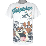 NFL - Miami Dolphins X Taz T-Shirt 1990s Large Vintage Retro Football