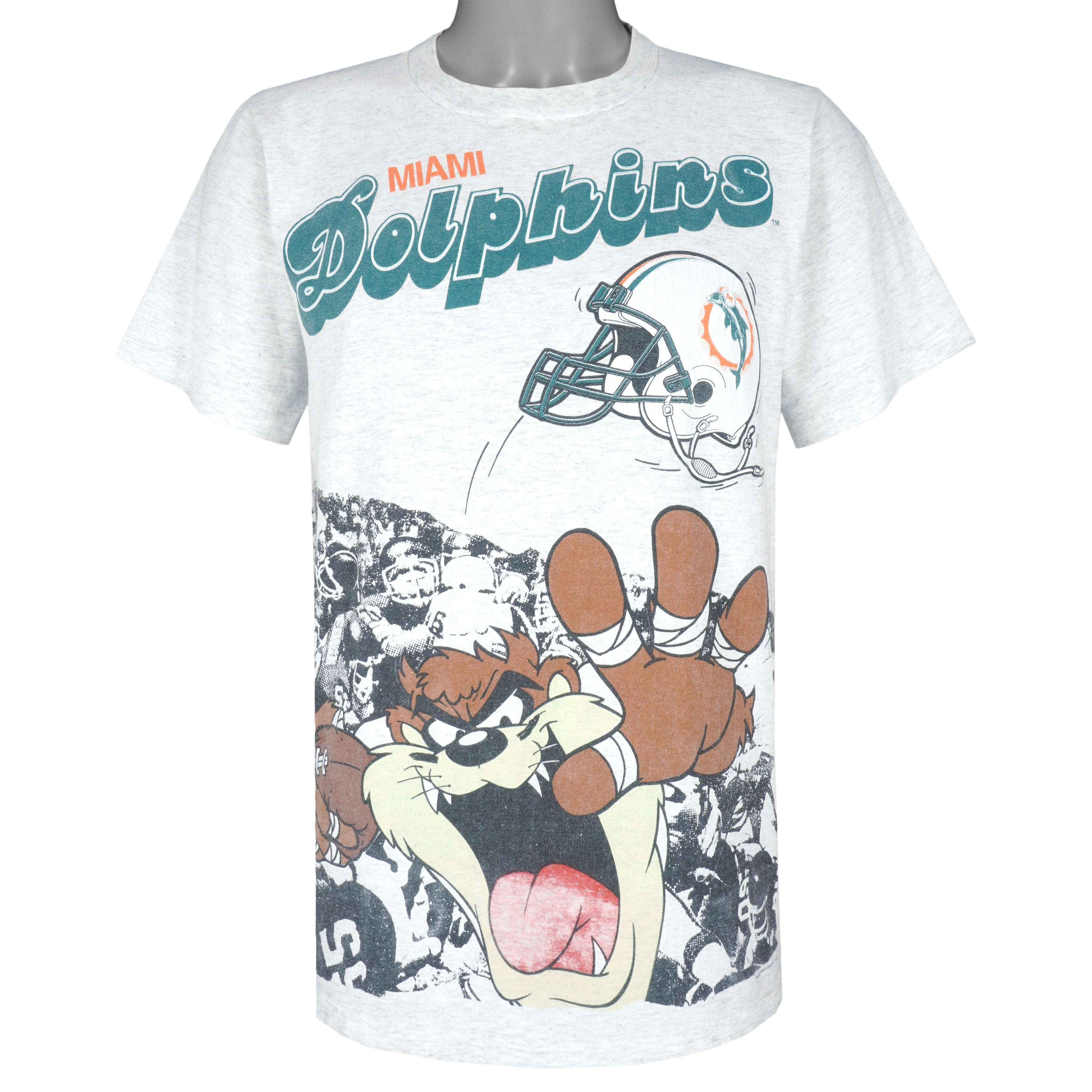 NFL - Miami Dolphins X Taz T-Shirt 1990s Large Vintage Retro Football