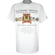 MLB (Nutmeg) - Baltimore Orioles Spell-Out T-Shirt 1991 X-Large Vintage Retro Baseball