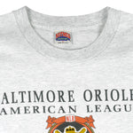 MLB (Nutmeg) - Baltimore Orioles Spell-Out T-Shirt 1991 X-Large Vintage Retro Baseball