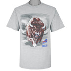 NFL (Lee) - Grey Buffalo Bills Big Logo T-Shirt 2001 Medium Vintage Retro Football