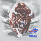 NFL (Lee) - Grey Buffalo Bills Big Logo T-Shirt 2001 Medium Vintage Retro Football