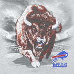 NFL (Lee) - Grey Buffalo Bills Big Logo T-Shirt 2001 Medium Vintage Retro Football
