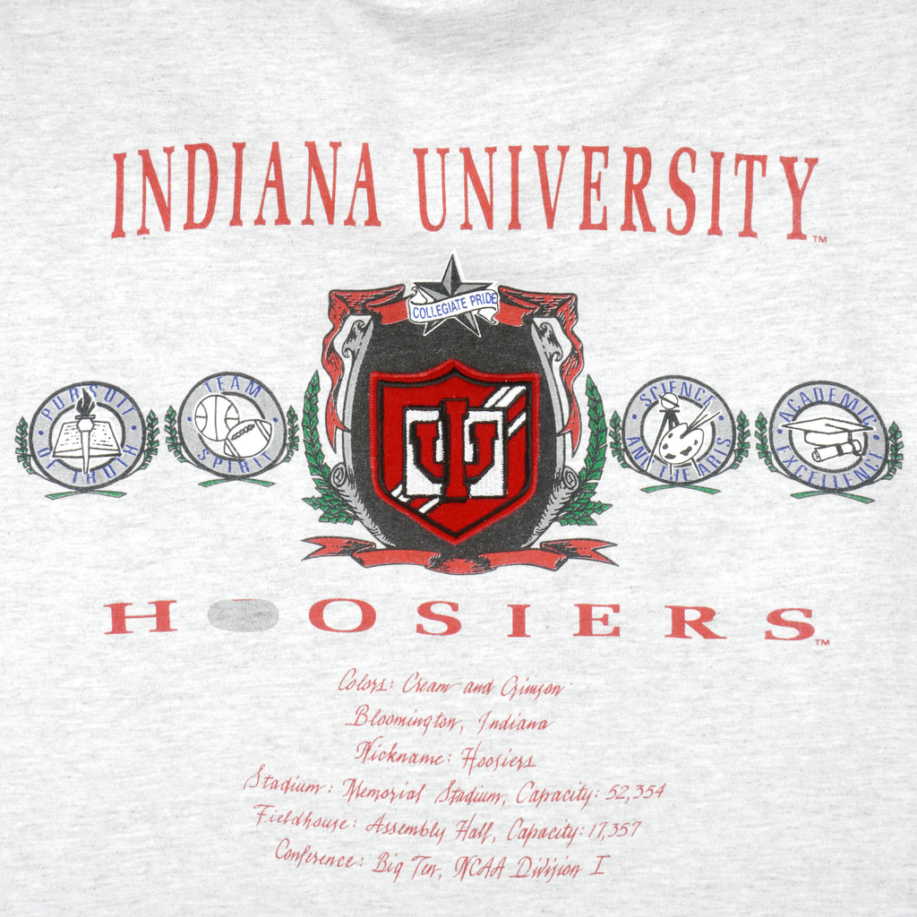 NCAA - Indiana University Hoosiers Embroidered T-Shirt 1990s Medium Vintage Retro College