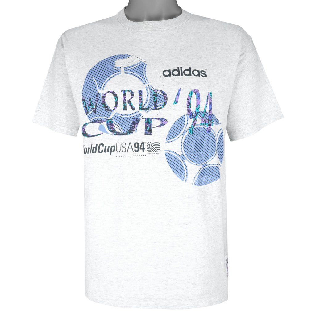 Adidas - Grey World Cup USA T-Shirt 1994 Medium Vintage Retro