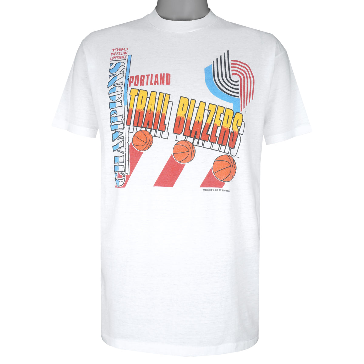 NBA (Trench) - Portland Trail Blazers T-Shirt 1990 X-Large Vintage Retro