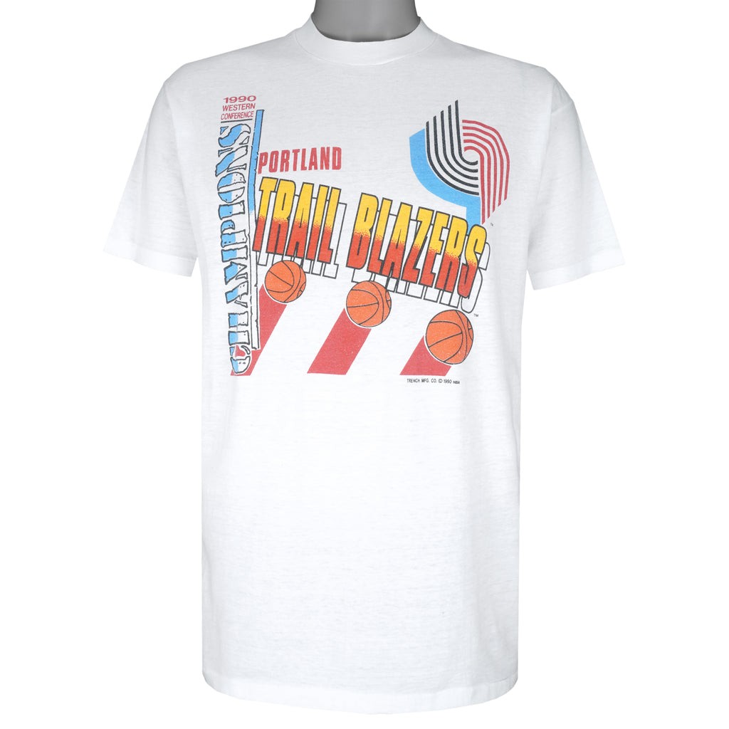 NBA (Trench) - Portland Trail Blazers T-Shirt 1990 X-Large Vintage Retro