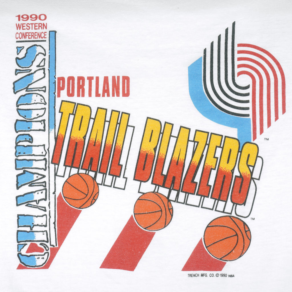 NBA (Trench) - Portland Trail Blazers T-Shirt 1990 X-Large Vintage Retro